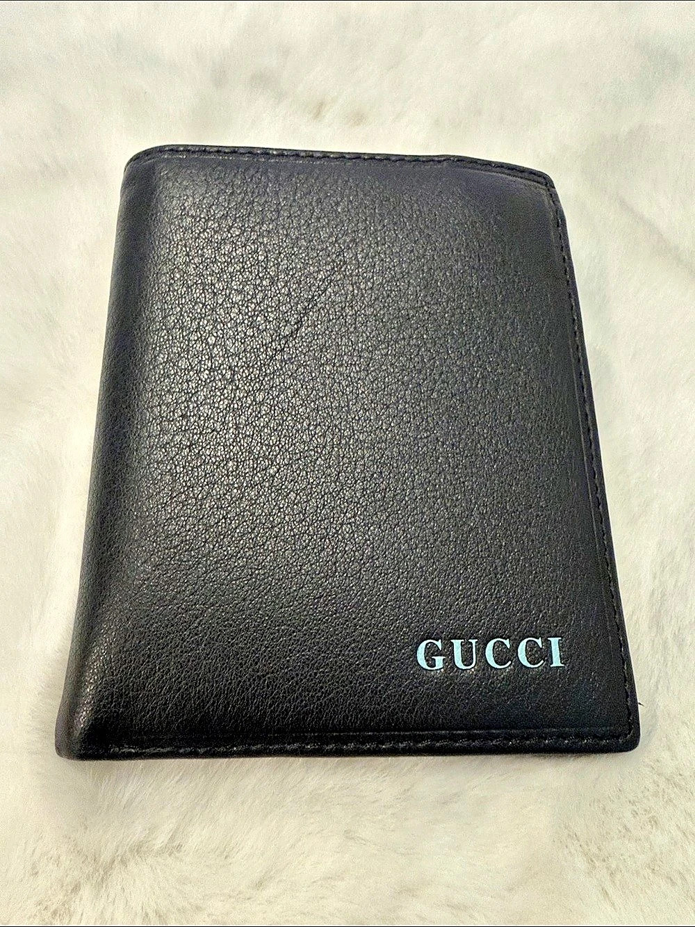 Source Unknown Leather Bifold Wallet with ID Window Black